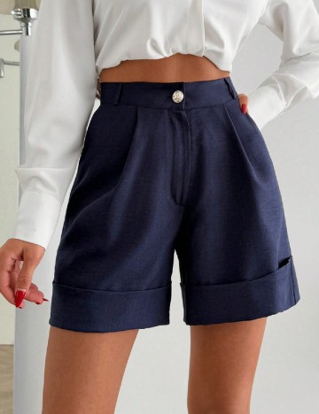 Pantaloni scurti SHEIN, bleumarin inchis
