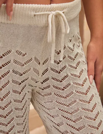 Pantaloni de plaja SHEIN CURVE, crem