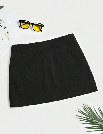 Fusta SHEIN CURVE, negru