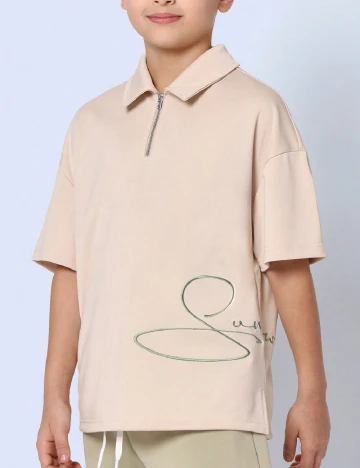 Tricou Shein Kids, crem