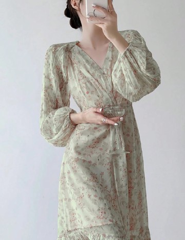 Rochie medie Dazy, verde