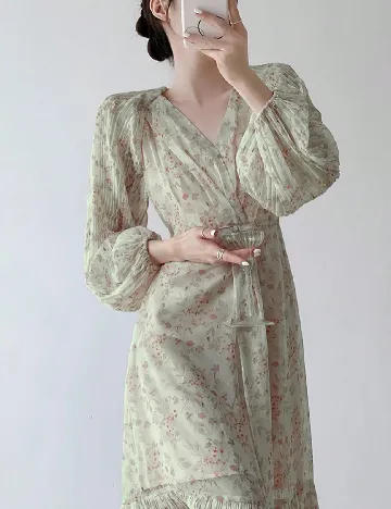 Rochie medie Dazy, verde