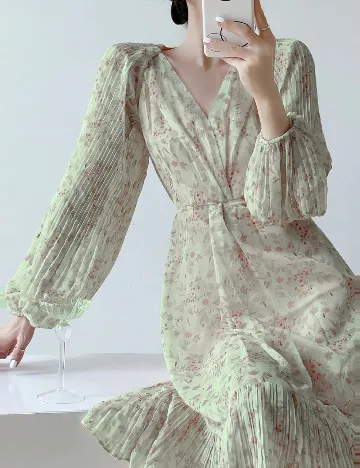 Rochie medie Dazy, verde