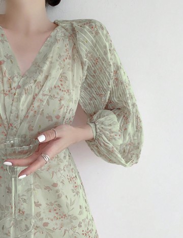 Rochie medie Dazy, verde