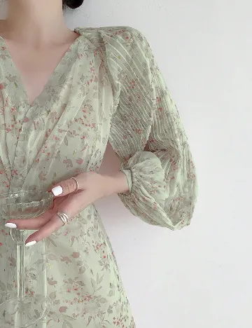 Rochie medie Dazy, verde