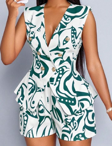 Compleu SHEIN, alb/verde