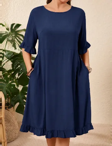 Rochie scurta Emery Rose Curve, bleumarin