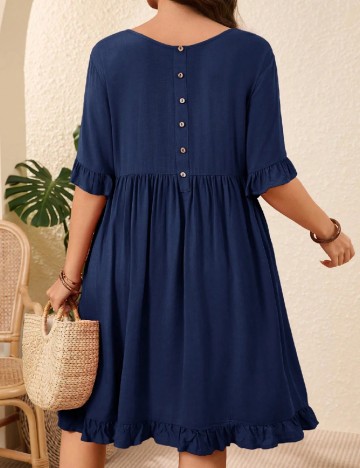 Rochie scurta Emery Rose Curve, bleumarin