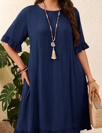 Rochie scurta Emery Rose Curve, bleumarin