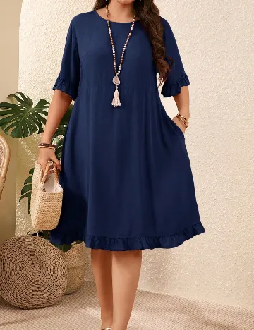 Rochie scurta Emery Rose Curve, bleumarin