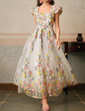 Rochie lunga Anewsta, floral