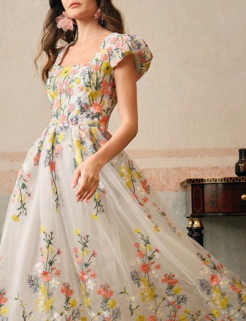 Rochie lunga Anewsta, floral