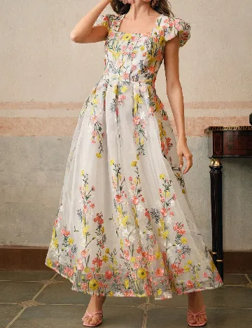 Rochie lunga Anewsta, floral