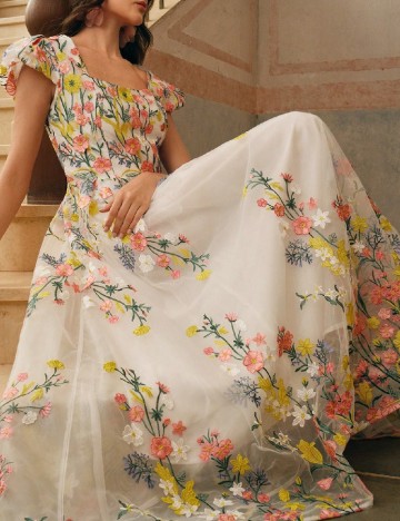 Rochie lunga Anewsta, floral