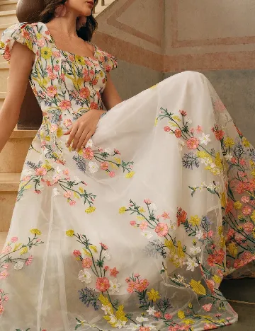 Rochie lunga Anewsta, floral