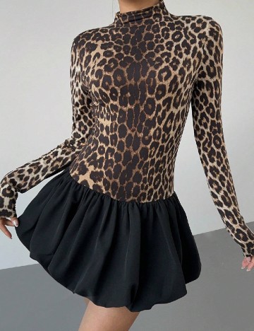 Rochie scurta SHEIN, animal print