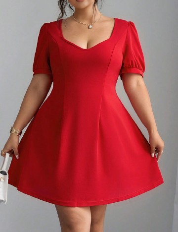Rochie scurta SHEIN CURVE, rosu