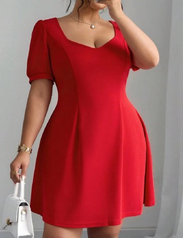 Rochie scurta SHEIN CURVE, rosu