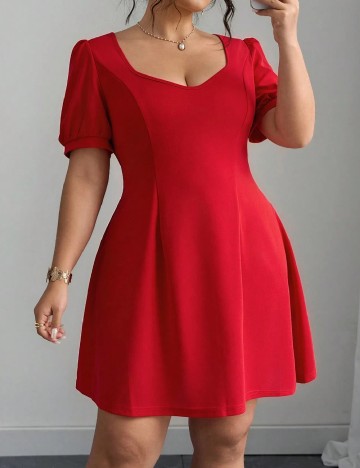 Rochie scurta SHEIN CURVE, rosu