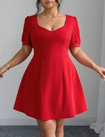 Rochie scurta SHEIN CURVE, rosu