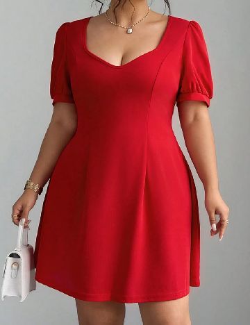 Rochie scurta SHEIN CURVE, rosu