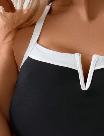 Costum de baie SHEIN, negru/alb