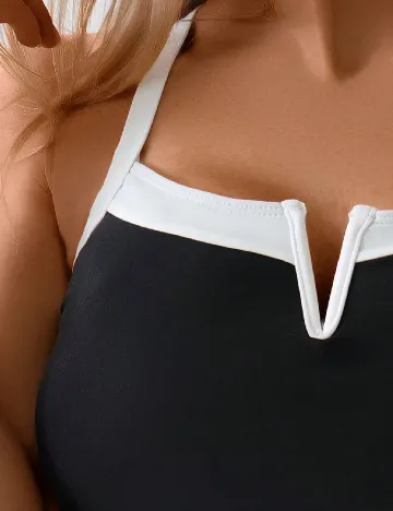 Costum de baie SHEIN, negru/alb