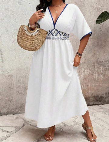 Rochie lunga SHEIN CURVE, alb