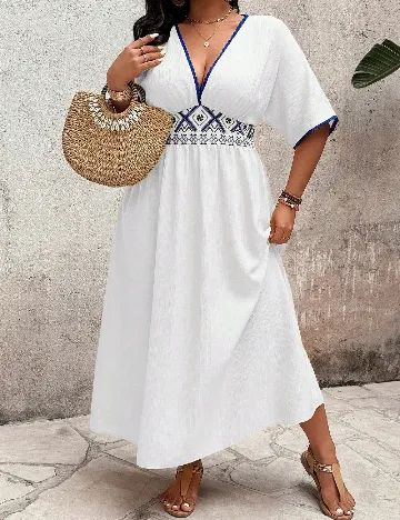Rochie lunga SHEIN CURVE, alb