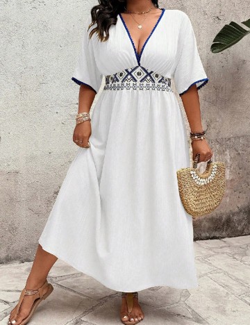 Rochie lunga SHEIN CURVE, alb