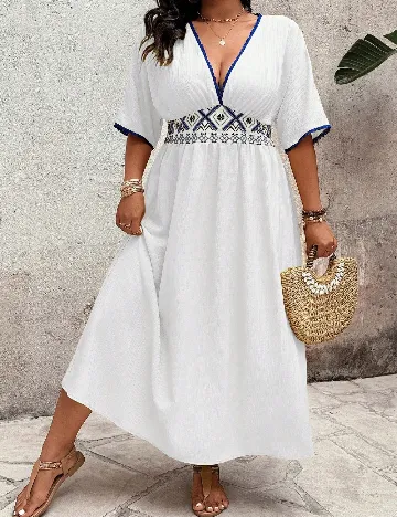 Rochie lunga SHEIN CURVE, alb
