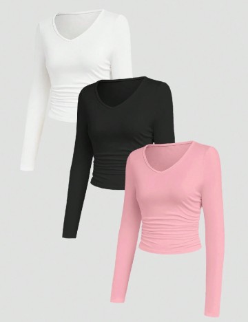 Set bluze 3 bucati SHEIN, mix culori
