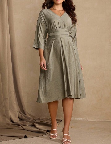Rochie medie SHEIN CURVE, verde