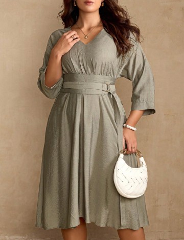 Rochie medie SHEIN CURVE, verde
