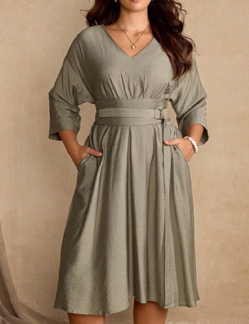Rochie medie SHEIN CURVE, verde