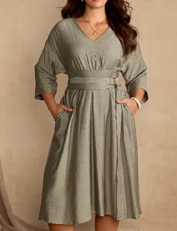 Rochie medie SHEIN CURVE, verde