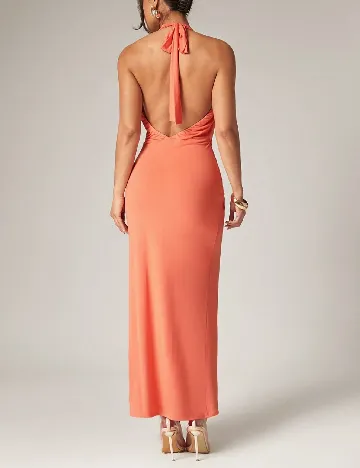 Rochie lunga Silquee, portocaliu