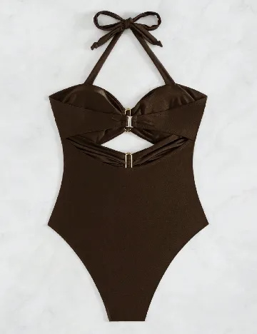 Costum de baie SHEIN, maro