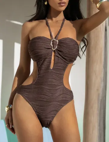 Costum de baie SHEIN, maro