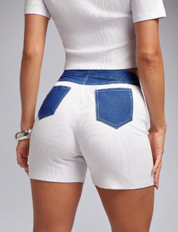 Pantaloni scurti SHEIN, alb
