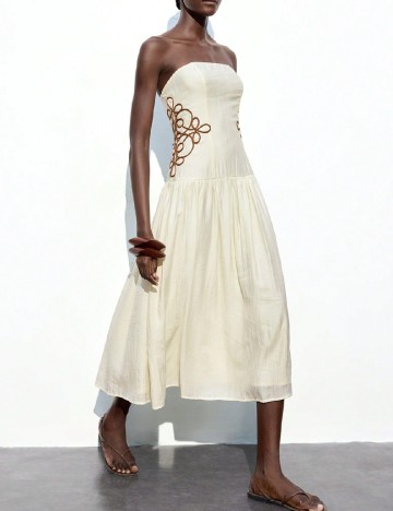 Rochie medie SHEIN, ecru