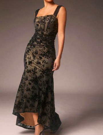 Rochie lunga SHEIN, negru/crem
