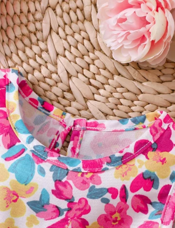 Set rochie si bluza Shein Kids, floral print