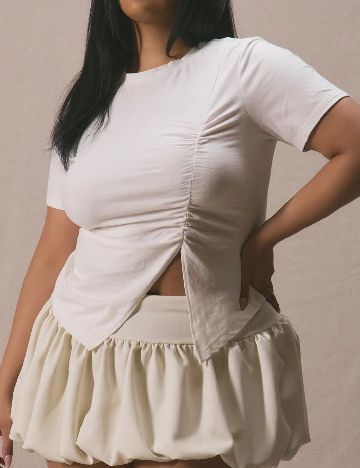 Top Musera Plus Size, alb