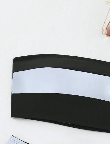 Costum de baie SHEIN, negru/alb