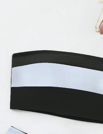 Costum de baie SHEIN, negru/alb