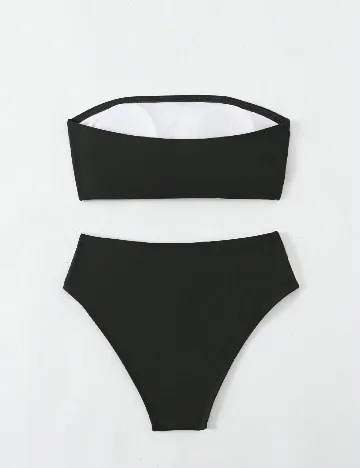 Costum de baie SHEIN, negru/alb