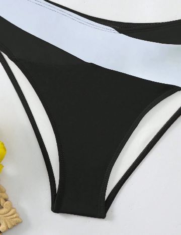 Costum de baie SHEIN, negru/alb