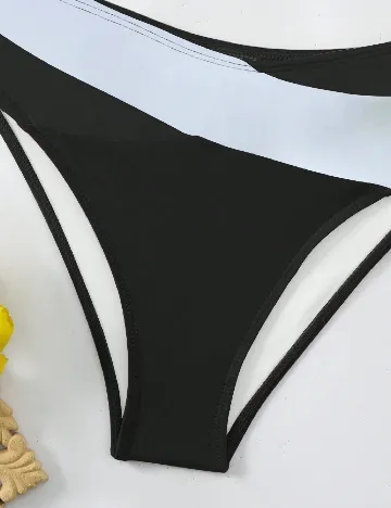Costum de baie SHEIN, negru/alb