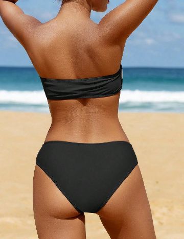Costum de baie SHEIN, negru/alb